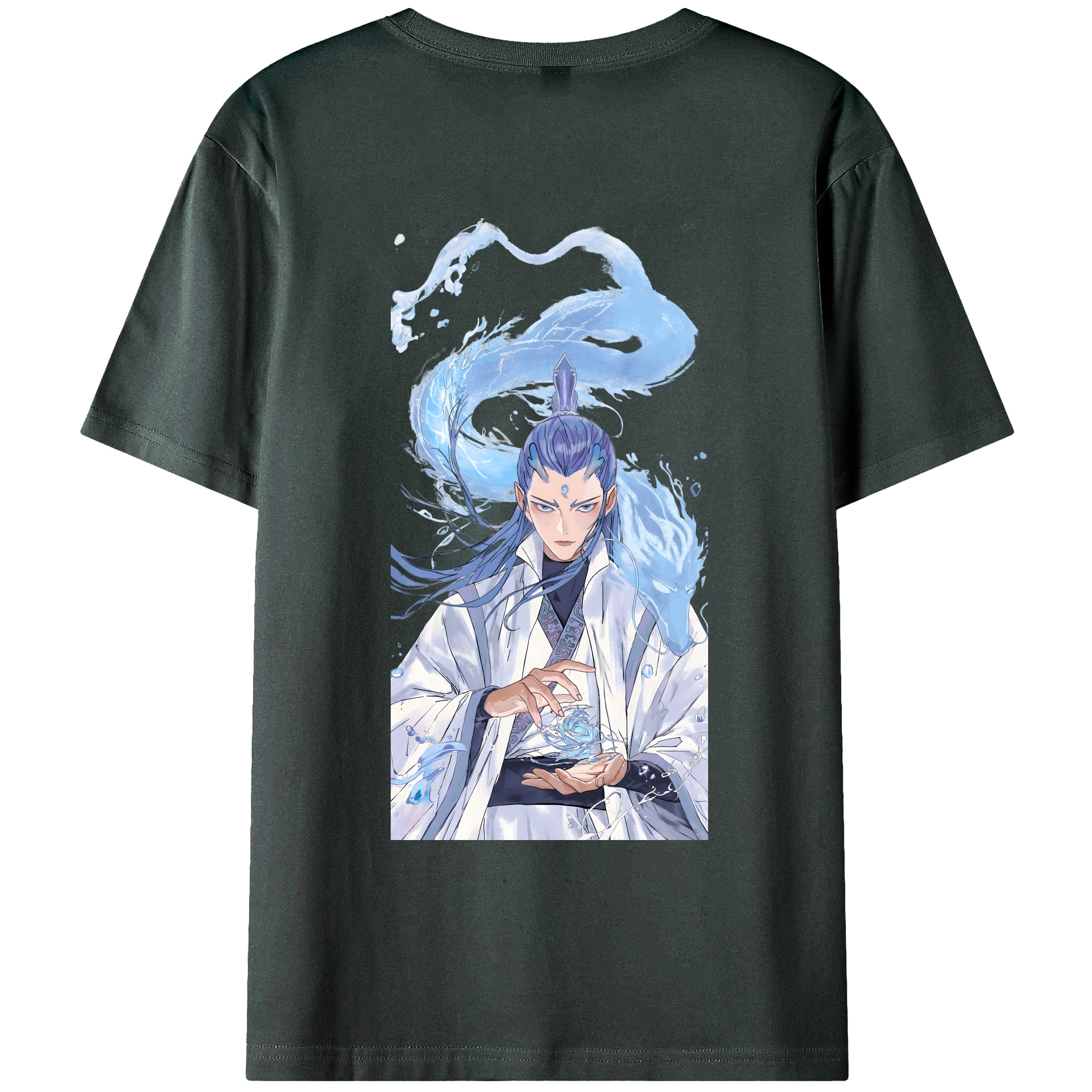（画像用） Ne Zha 2 ナタ 魔童の大暴れ 綿100％ メンズ半袖Tシャツ（バックプリント） 通気性